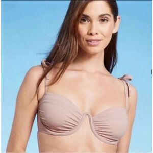 Shade & Shore Beige Underwire Bikini Top Size 34B New